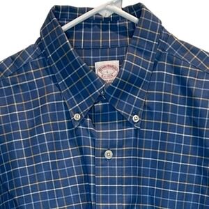 Brooks Brothers Men's Button Down Shirt Classic Fit Plaid Non Iron‎ Cotton Large